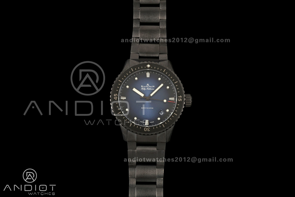 Fifty Fathoms Ceramic DDDF Best Edition Blue Dial on Ceramic Bracelet A1315